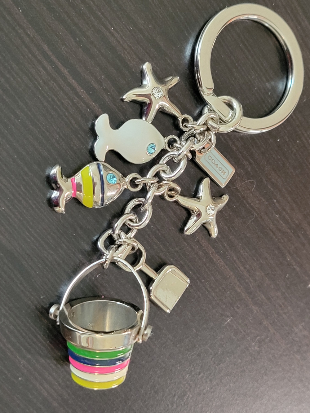 COACH Legacy Beach Themed Bag Charm/ Keychain